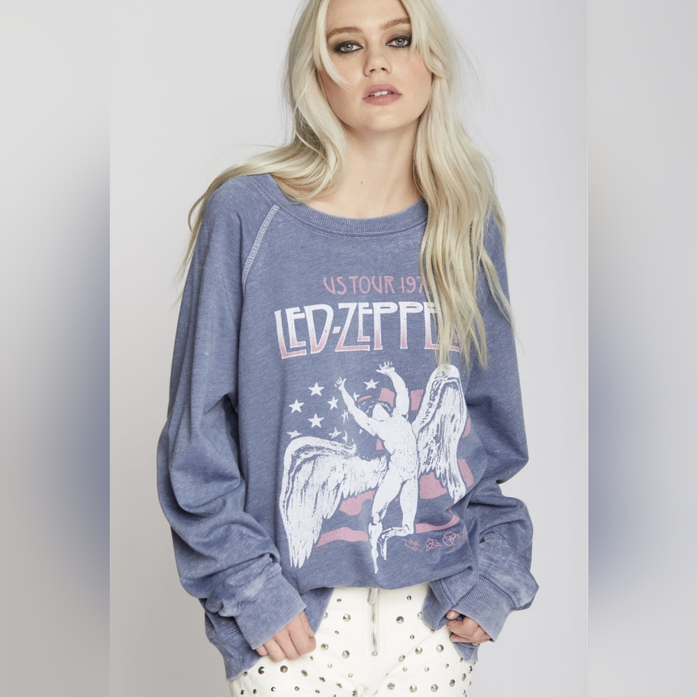 23. NWOT RECYCLED KARMA LED ZEPPLIN MINERALWASH SWEATSHIRT